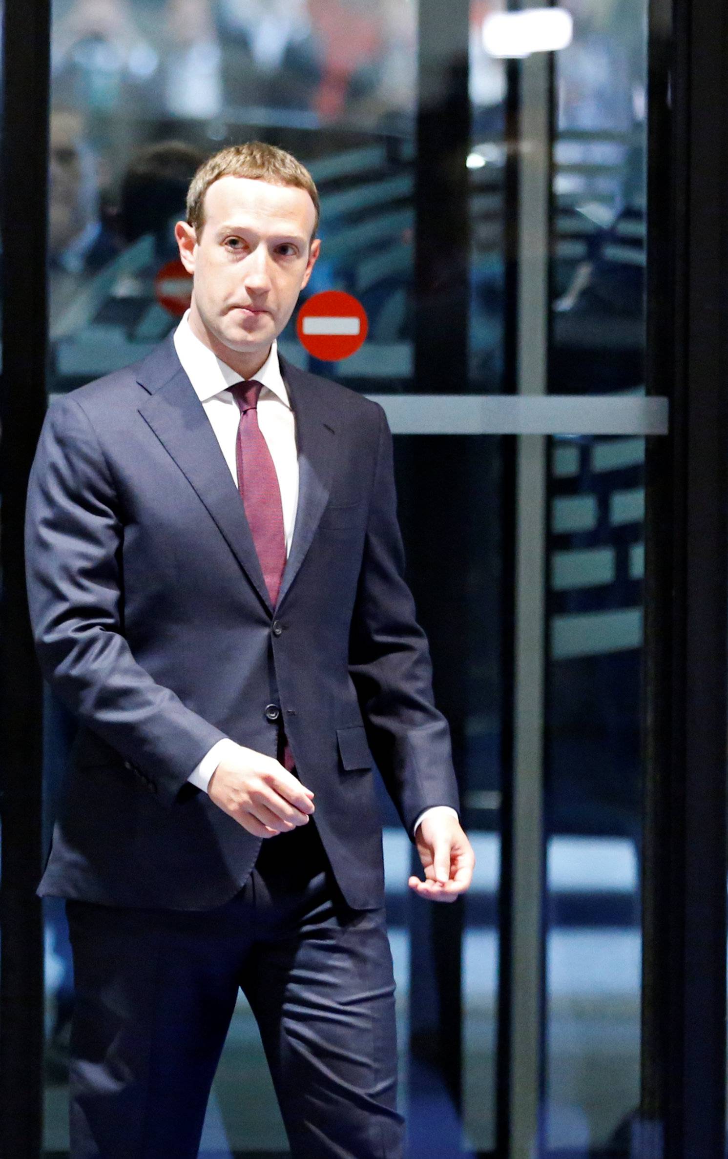 Facebook's CEO Mark Zuckerberg arrives at the European Parliament to answer questions in Brussels