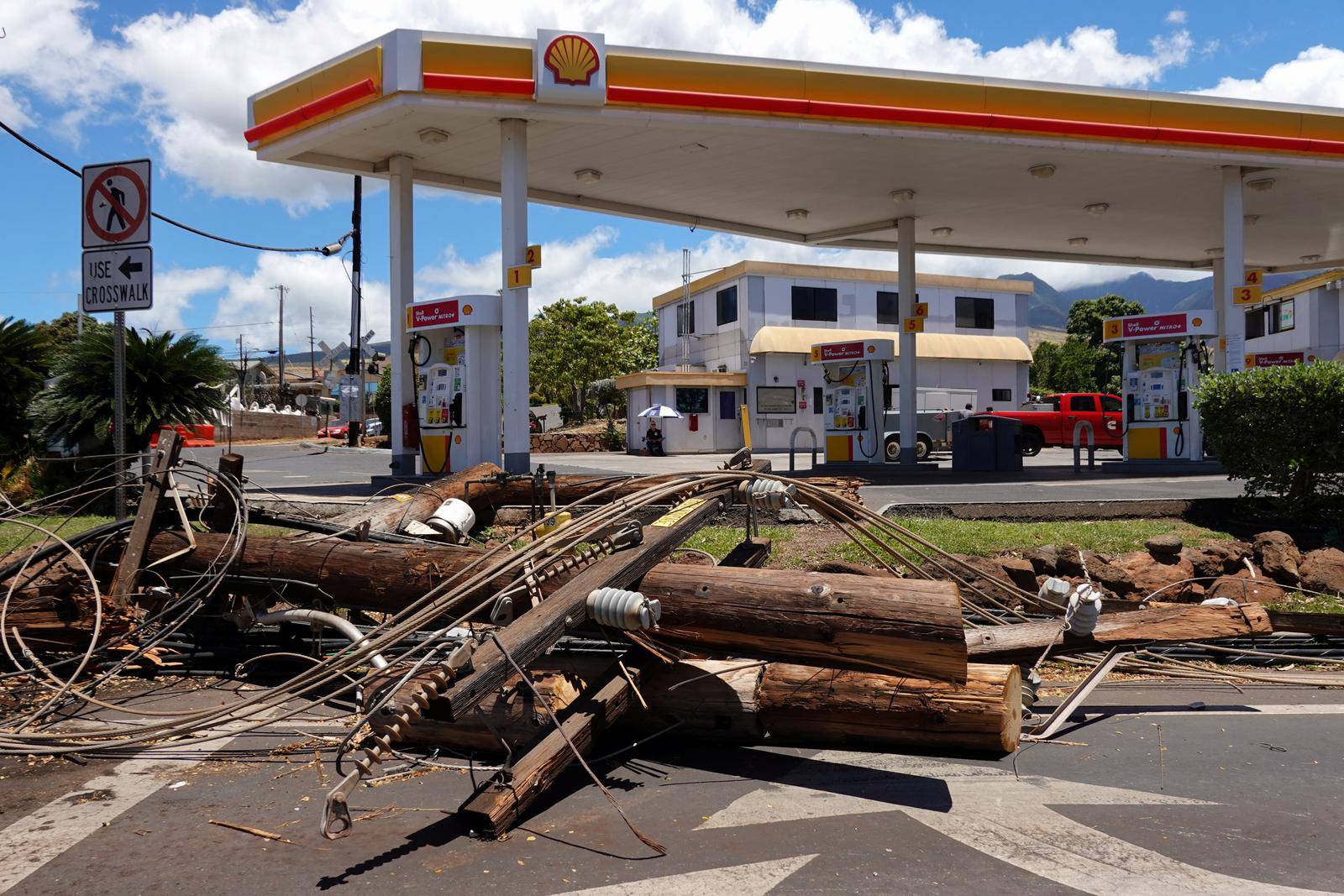 Damage in the beach town of Lahain after fire