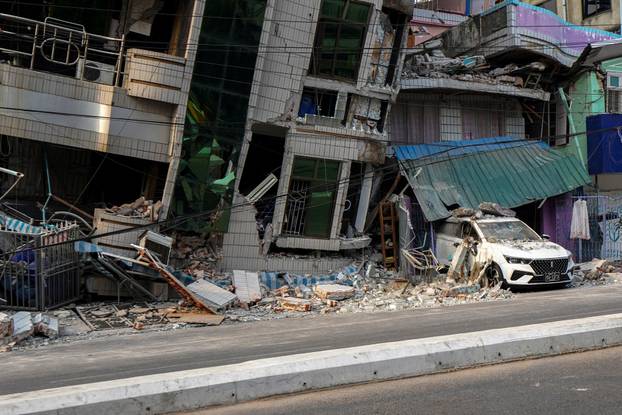 Aftermath of strong earthquake, in Mandalay