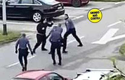 Dramatična snimka iz Zagreba: Udarao policajce šakama, srušili ga na tlo pa je vikao 'gušiš me!'