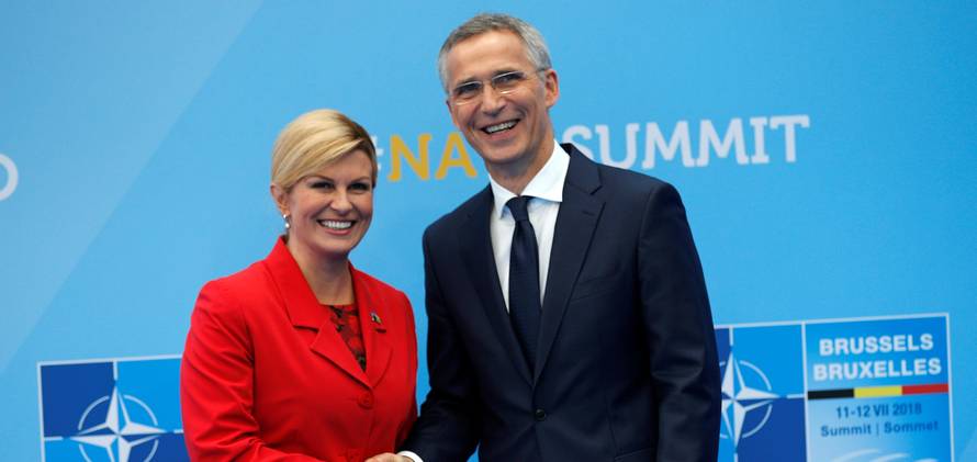 Croatia's President Kolinda Grabar-Kitarovic at NATO summit in Brussels