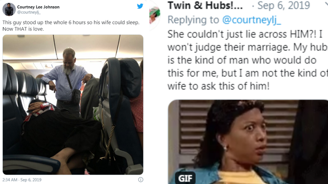 Ljubav ili sebičnost? Muškarac 6 sati stajao u avionu da bi njegova supruga mogla spavati