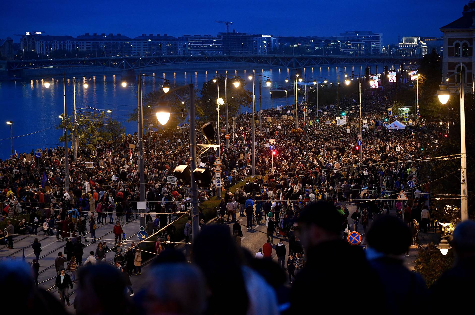 Students and parents continue protests to support fired teachers, in Budapest