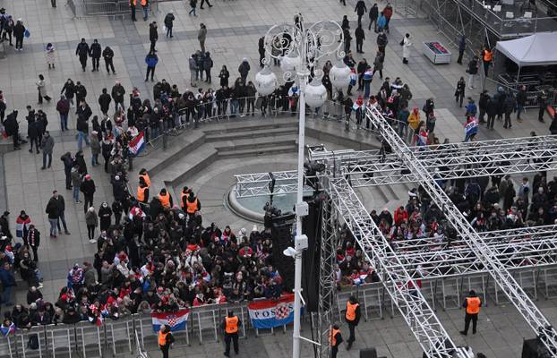Zagreb: Doček brončanih rukometaša, pogled iz zraka 