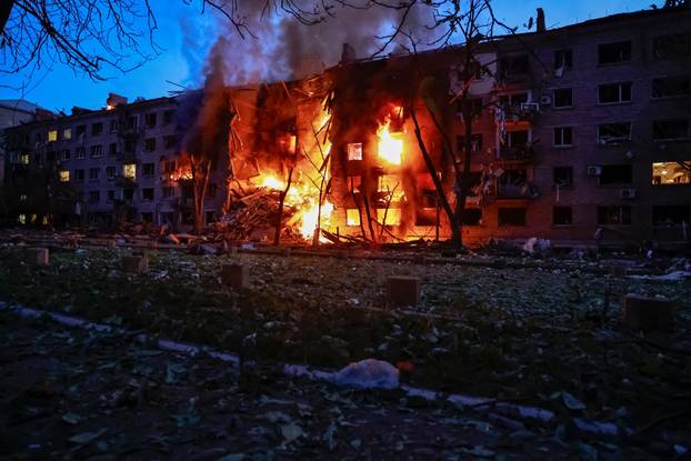 Russian drone and missile strike in Kyiv