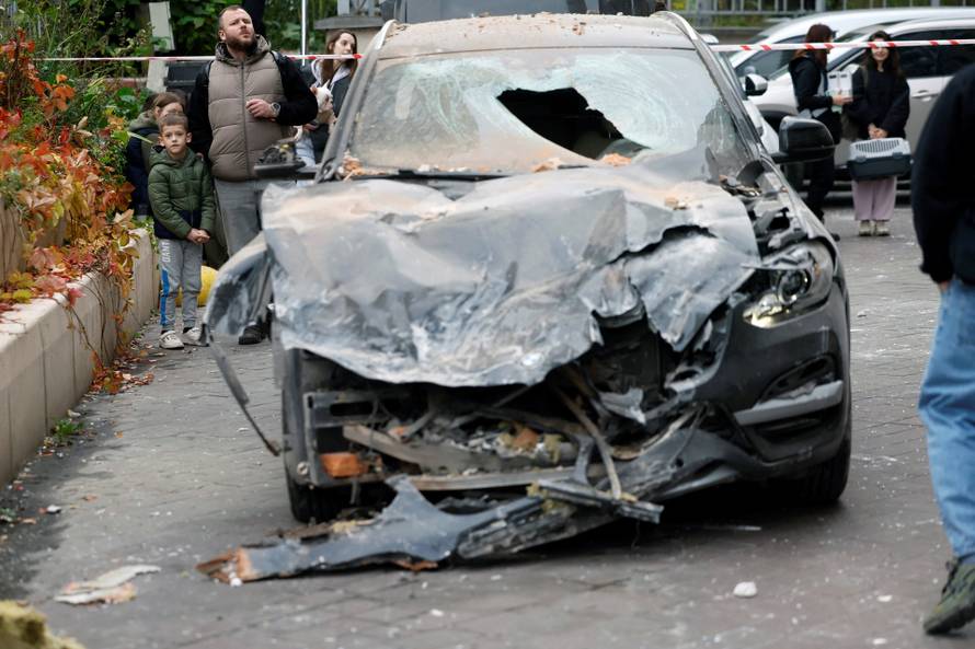 Aftermath of a Russian drone strike in Kyiv