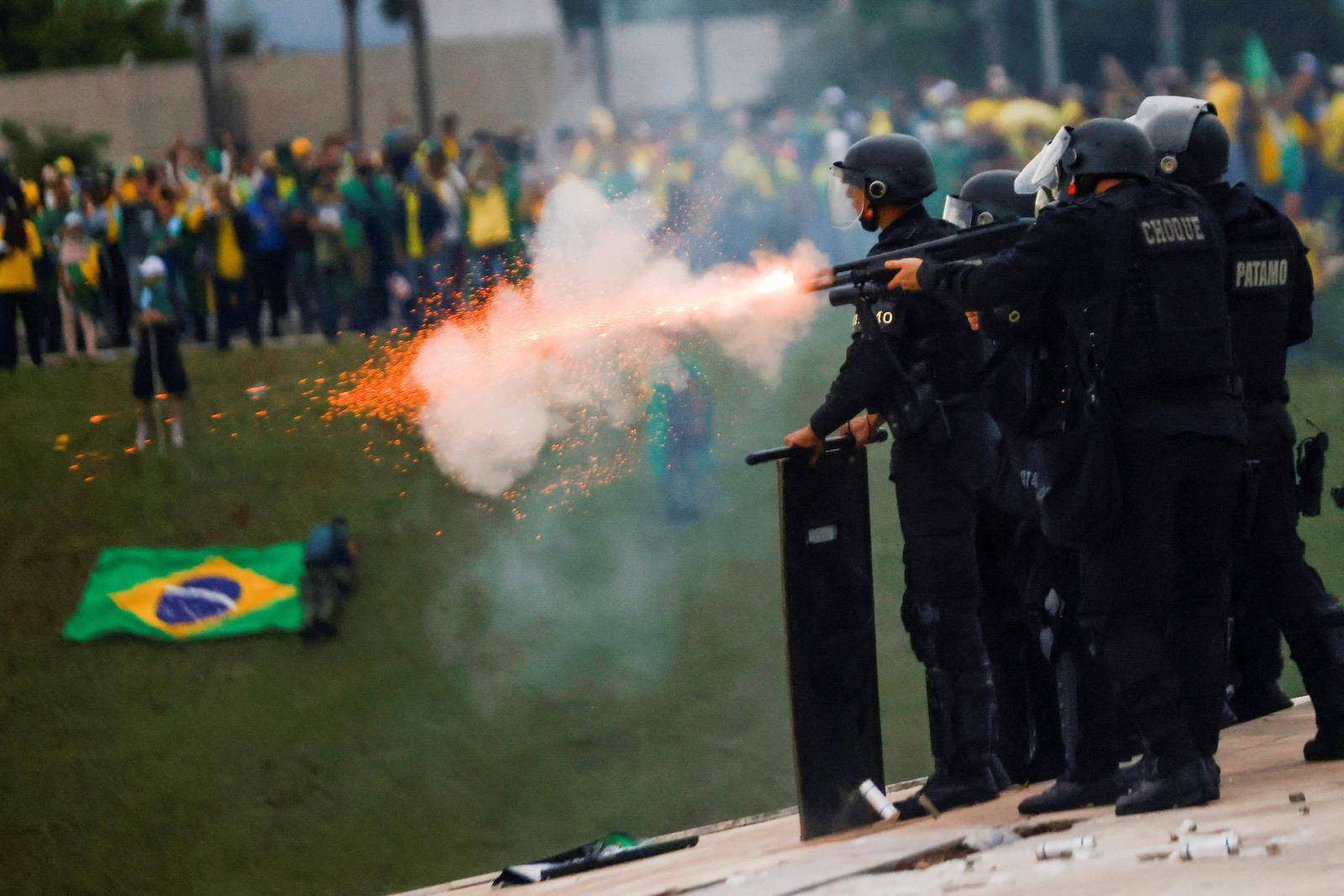 Supporters of Brazil's former President Jair Bolsonaro demonstrate against President Luiz Inacio Lula da Silva, in Brasilia