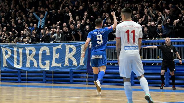 Zagreb: Prva utakmica četvrtfinala SuperSport HMNL-a, MNK Futsal Dinamo - MNK Torcida