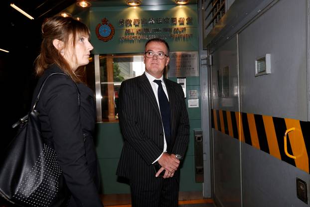 Michael Vidler, lawyer of British former banker Rurik Jutting, arrives at High Court in Hong Kong