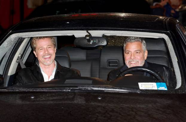 Brad Pitt and George Clooney film 'Wolves' in Chinatown