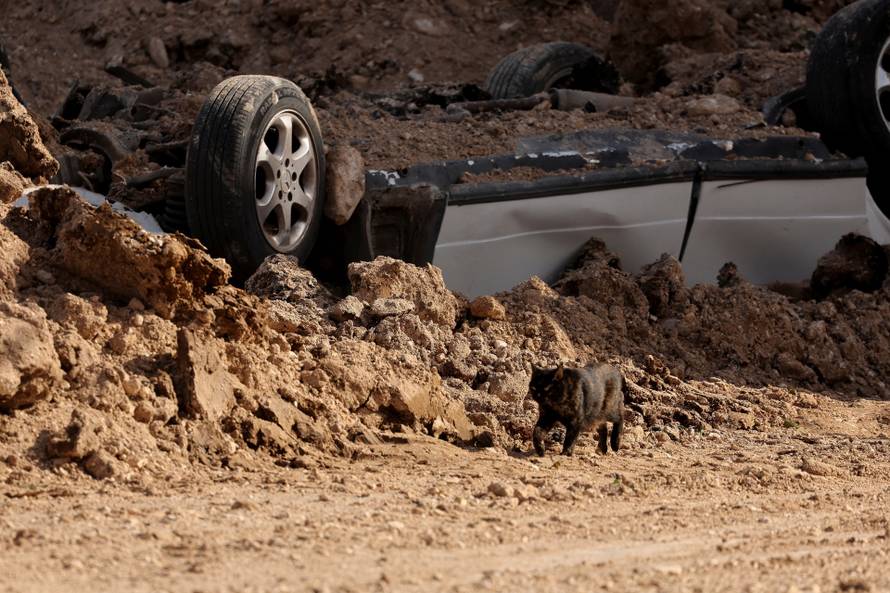 Aftermath of a strike, in Tyre