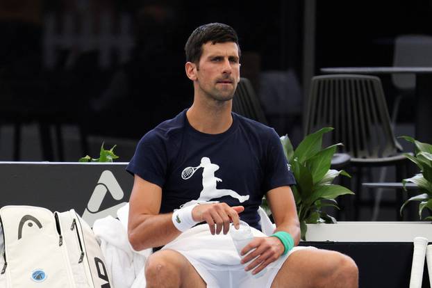 Novak Djokovic practices in Adelaide after landing in Australia