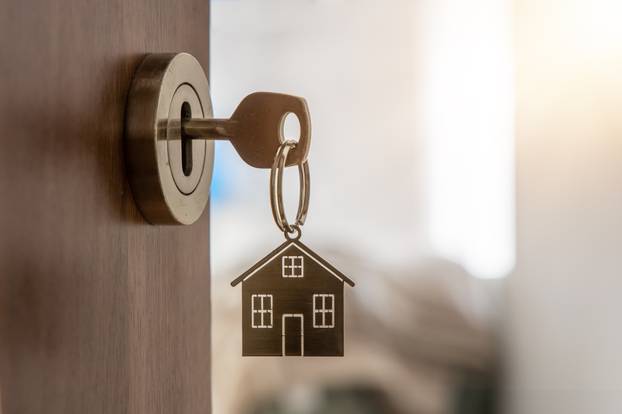 Open,Door,To,A,New,Home,With,Key,And,Home