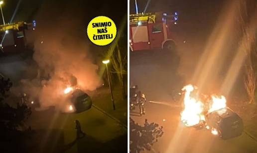 VIDEO Noćna drama u Sigetu: Zapalio se kontejner, požar zahvatio dva auta ispred zgrada