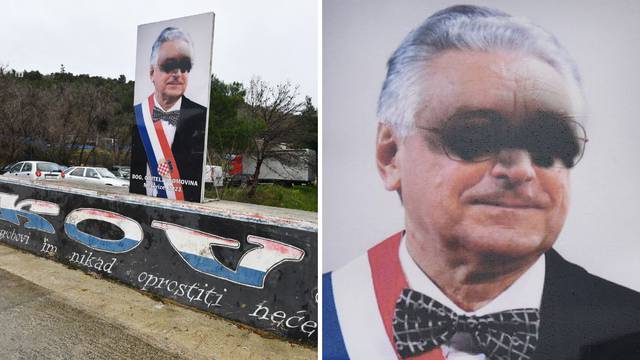 VIDEO Franjo s crnim oko očiju: Išarali Tuđmanovu sliku. Ispod nje je veliki mural o Vukovaru