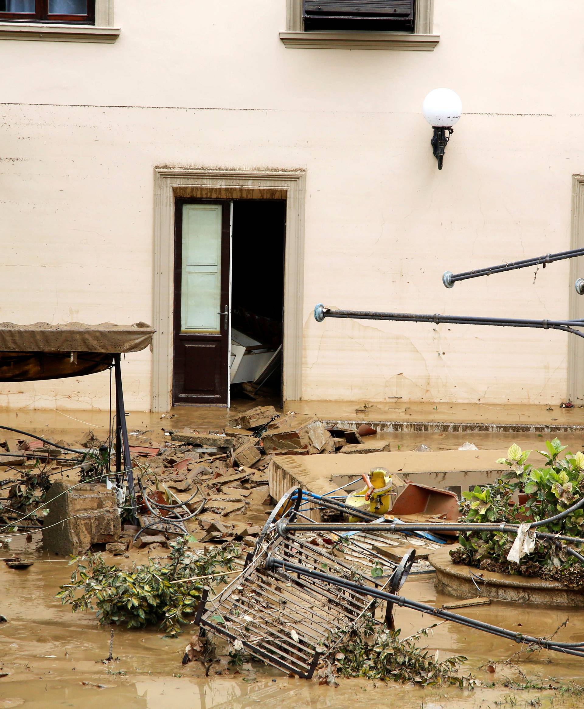 Damaged house is seen following floods in Livorno