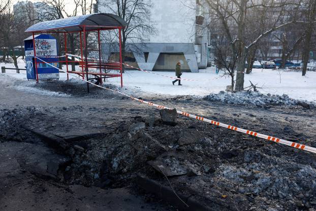 Aftermath of a Russian drone and missile attack in Kyiv