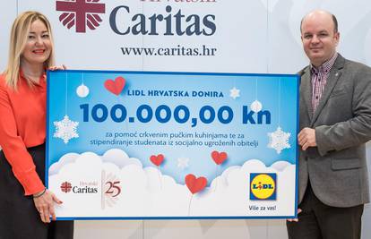 Lidl donira 100 tisuća kuna za 25 godina hrvatskog Caritasa