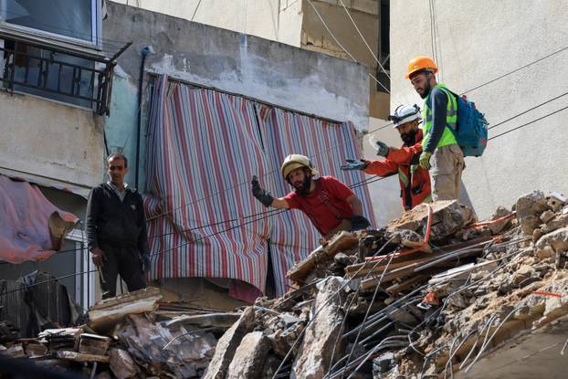 Aftermath of an Israeli strike carried out on Wednesday, in the southern suburbs of Beirut