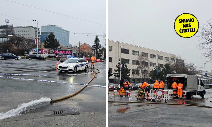 FOTO Pukla vodovodna cijev na raskrižju u Zagrebu: Evo tko je bez vode i kako voze tramvaji