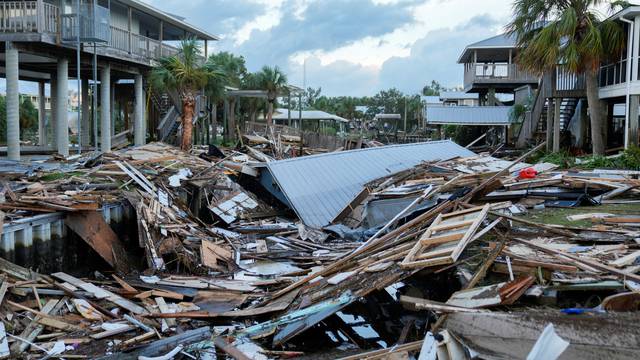 Aftermath of Hurricane Idalia in Horseshoe Beach, Florida