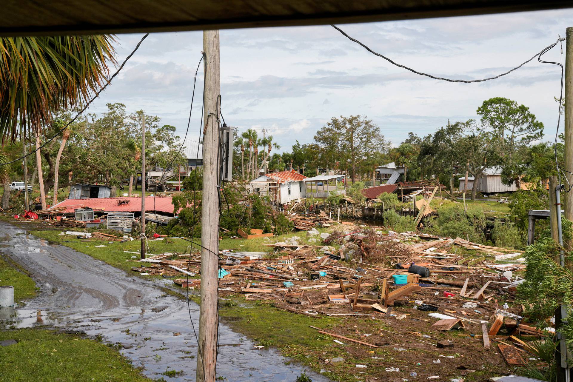 Aftermath of Hurricane Idalia in Horseshoe Beach, Florida