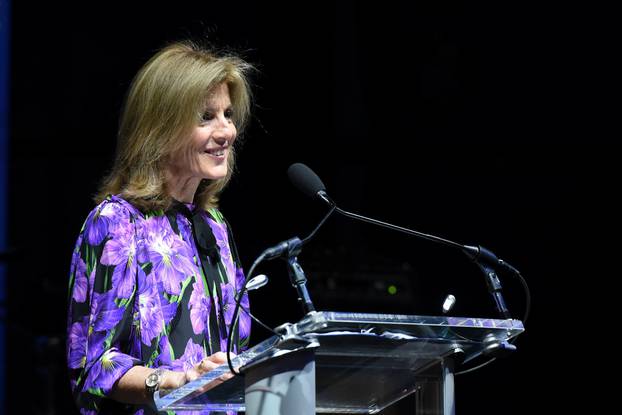 Caroline Kennedy Schlossberg addresses the audience during the 2018 John F. Kennedy Profile in Courage Award Dinner at the John F. Kennedy Presidential Library in Boston