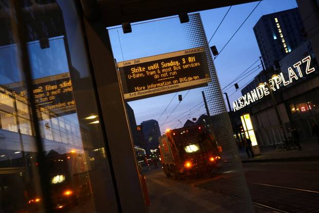Trade union Verdi calls for a nationwide warning strike for higher wages and better working conditions, in Berlin