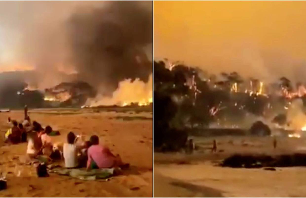 Zarobljeni na plaži: Tisuće čeka spas od vatre, nestaje im hrane