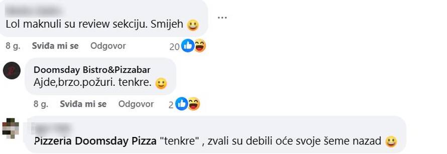 Netko je zapalio pizzeriju Doomsday. Evo kako su ranije vrijeđali goste u komentarima