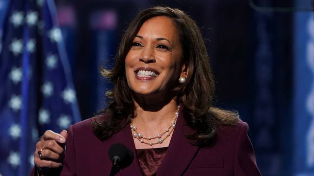 U.S. Senator Kamala Harris accepts the Democratic vice presidential nomination