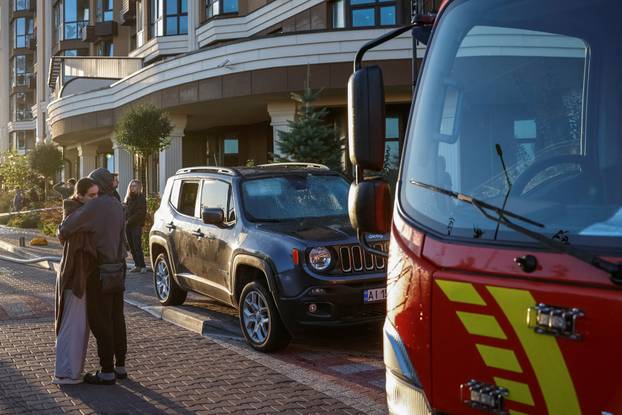 Aftermath of a Russian missile and drone attack in Kyiv