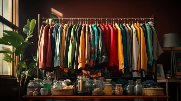 Wardrobe with a clothes.