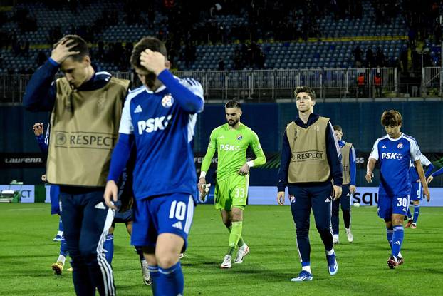 Zagreb: Tuga igrača GNK Dinamo nakon izgubljene utakmice protiv FC Viktoria Plzen