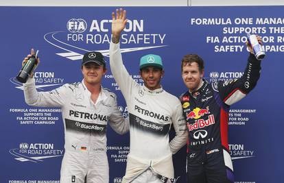 Hamiltonu opet 'pole position': Vettel  drugi, a Rosberg treći...
