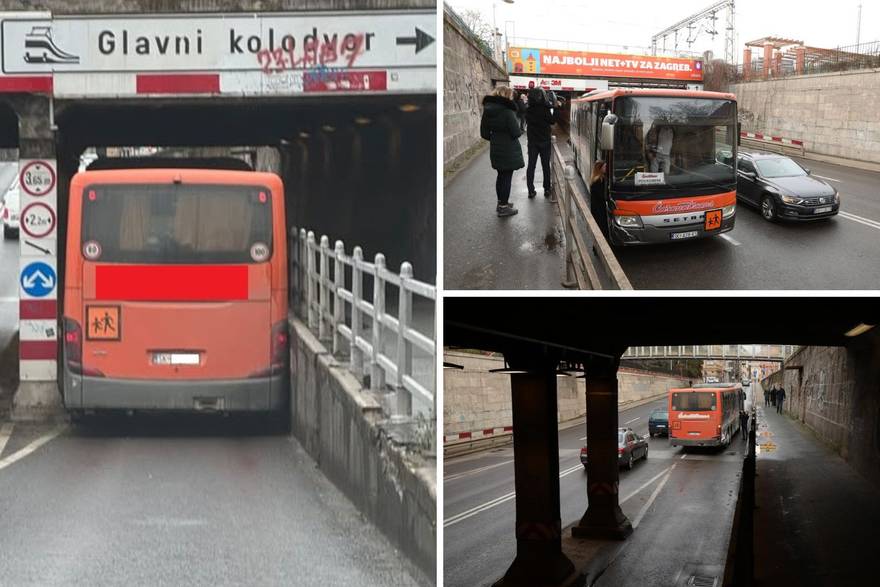 Autobus zaglavio u podvožnjaku u Zagrebu