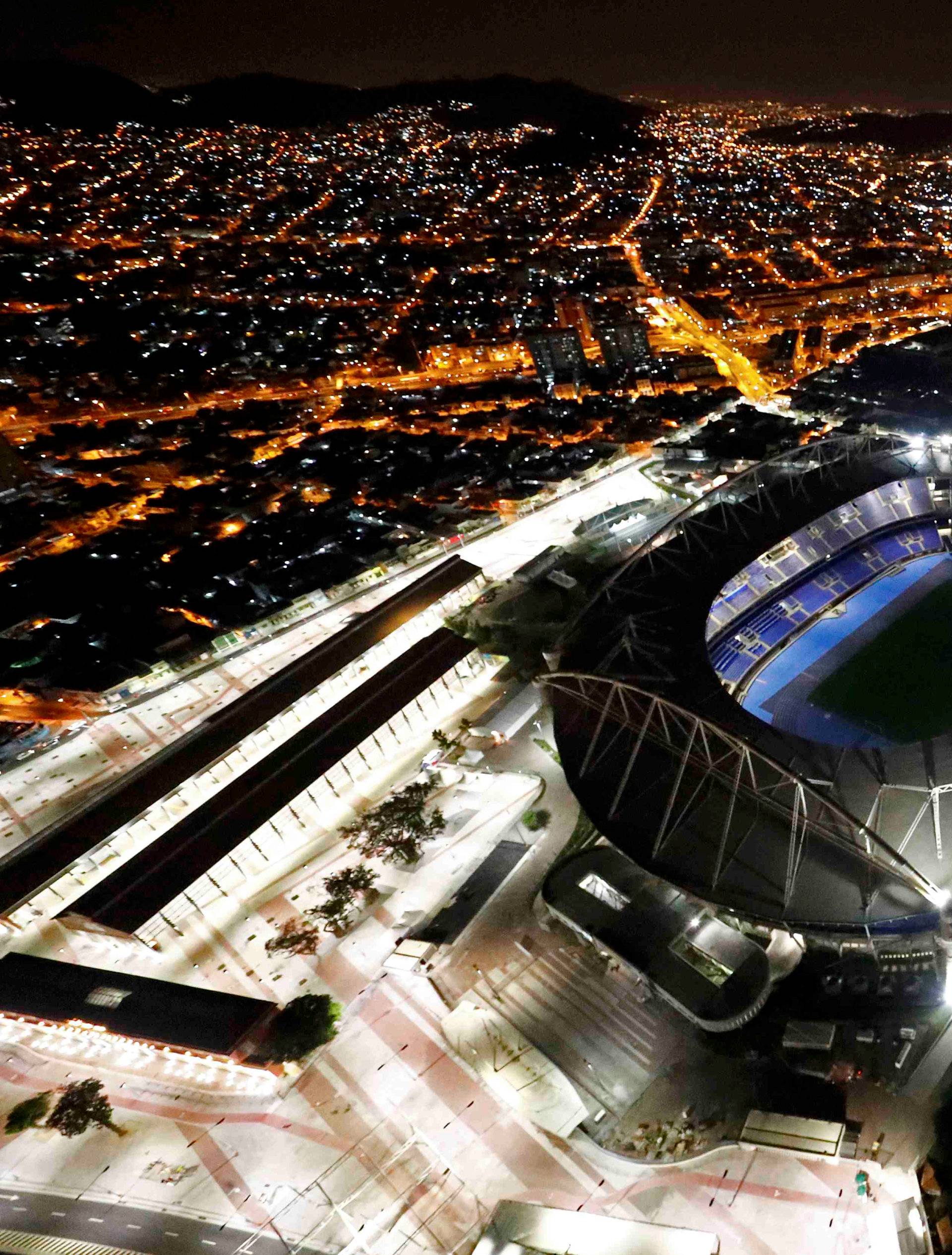   An aerial view of the Olympic Stadium in Rio de Janeiro