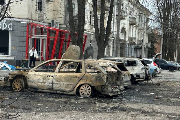 Aftermath of a Russian missile attack in Sumy
