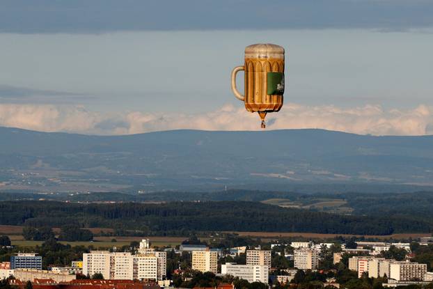 Hot air balloon fiesta above Hradec Kralove city