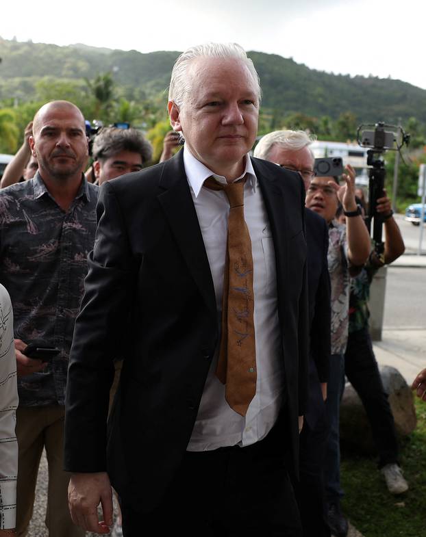 WikiLeaks founder Julian Assange appears at a U.S. District Court in Saipan