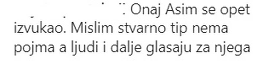 Dio gledatelja smatra da je umjesto Matije iz showa trebao ispasti Asim: 'Opet se izvukao'