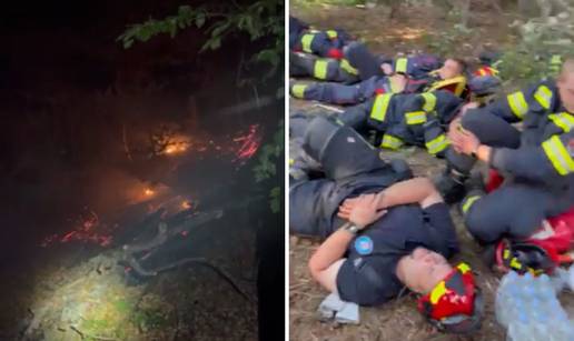 VIDEO Ovo su vatrogasci nakon no&cacute;ne borbe s buktinjom kraj Rijeke. Izgorjelo 9,5 hektara