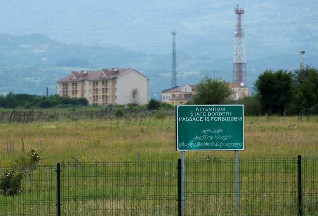FILE PHOTO: Russian military base is seen at the de facto border of Georgia's breakaway region of South Ossetia near Arbo