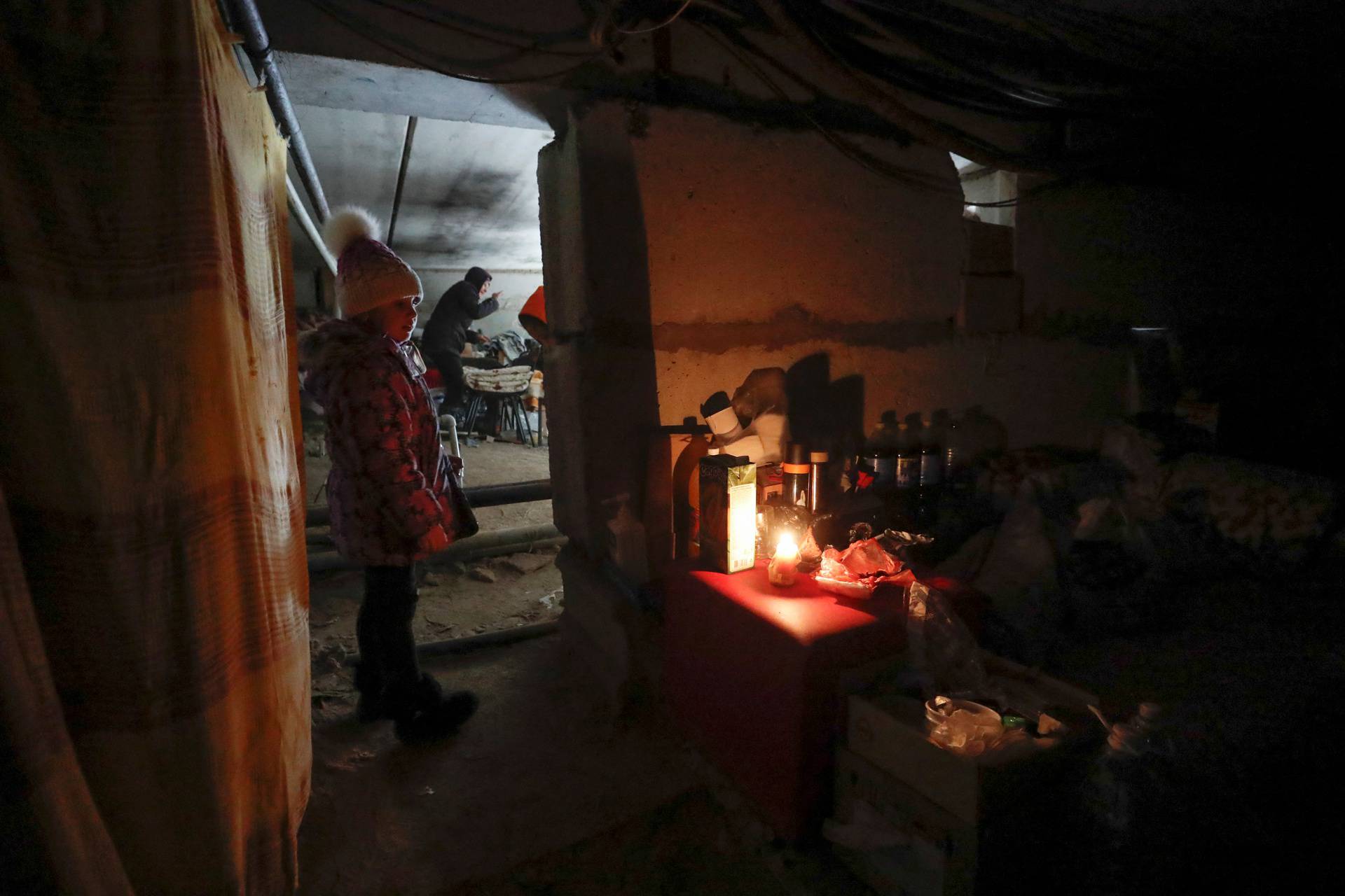 Mariupol in a bomb shelter in the besieged city of Mariupol