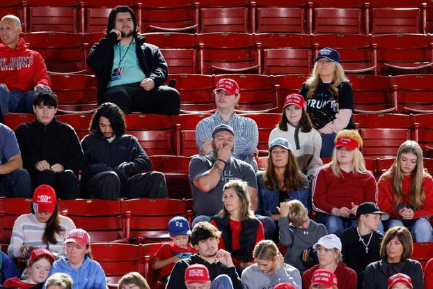 Republican presidential nominee and former U.S. President Donald Trump campaigns at Dorton Arena, in Raleigh
