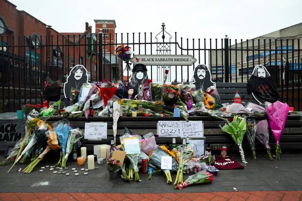 Fans pay tribute following the death of Ozzy Osbourne, in Birmingham