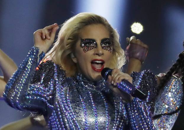 Singer Lady Gaga performs during the halftime show at Super Bowl LI between the New England Patriots and the Atlanta Falcons in Houston