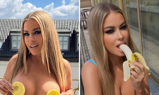 FOTO Ovi prizori oduzimaju dah! Carmen Electra je gole grudi skrivala vo&cacute;em pa jela bananu