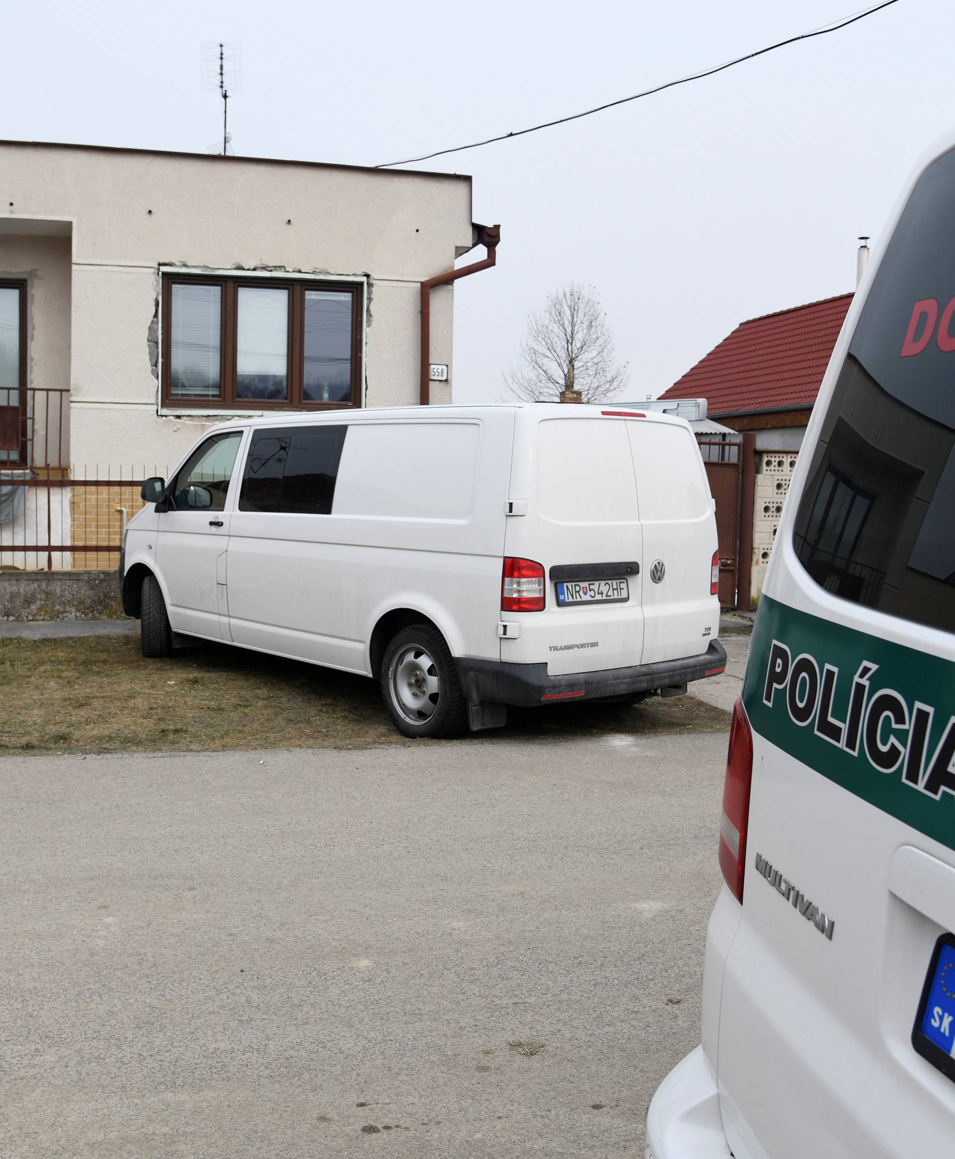 The house where Slovak investigative journalist Jan Kuciak and his girlfriend Martina Kusnirova lived and were murdered is seen in the village of Velka Maca