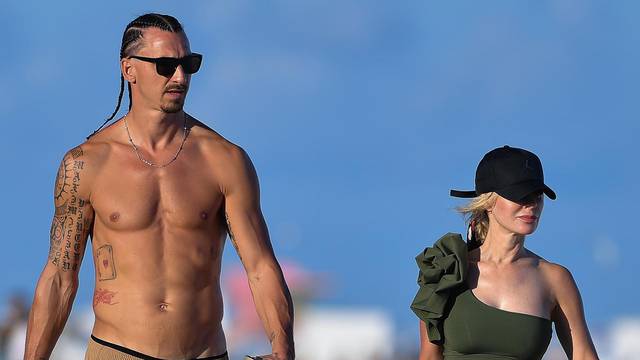 EXCLUSIVE: Zlatan Ibrahimovic Shows Off His Impressive Physique As He Heads To Muscle Beach  With Partner Helena Seger To Have Some Fun In Miami Beach, Florida